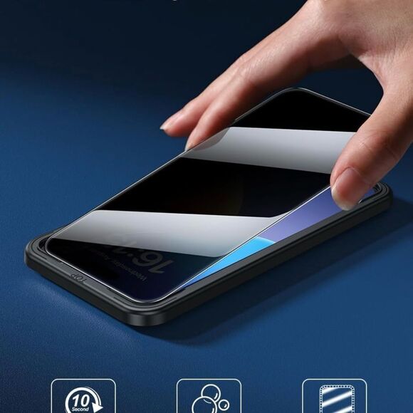 🤯5/$20🤯 Privacy Screen Protector for iPhone 15 Pro [6.1 Inch] [2-Pack] NWT - Picture 6 of 9